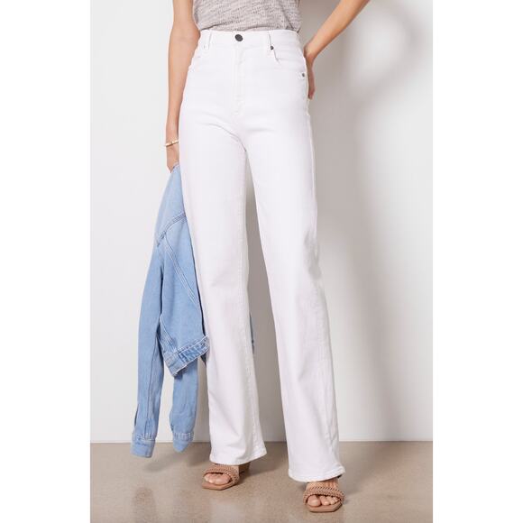 NEW Evereve White Ever Trouser Jeans Denim Size 28 Women's High Rise Straight - Picture 11 of 12